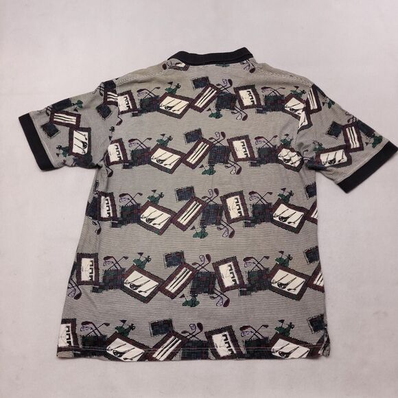 Penguin Club Pullover Short Sleeve Polo Shirt Mens Size Large L Beige Black - Picture 10 of 10